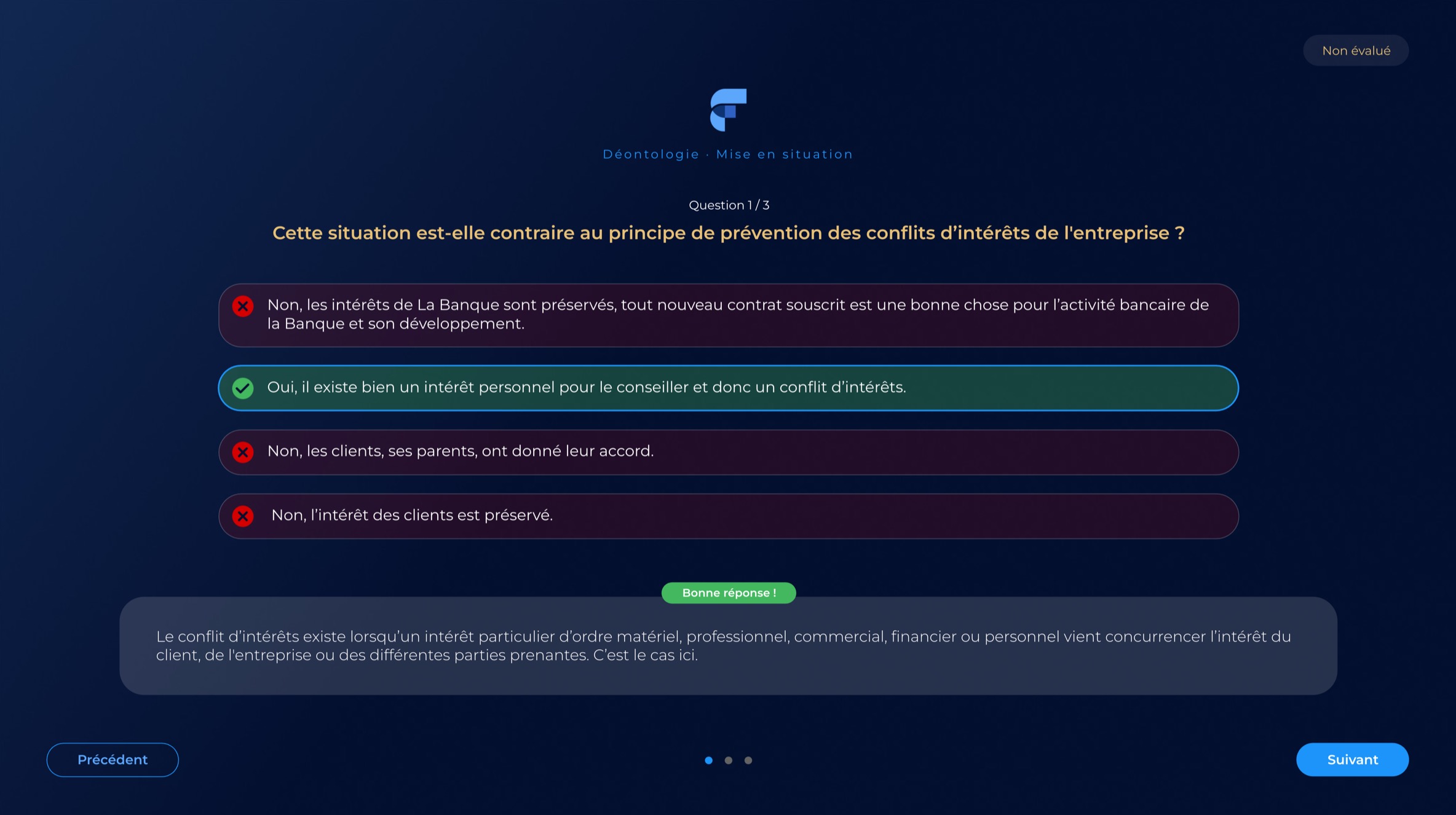 Module e-learning certifiant sur l'éthique professionnelle pour First Finance — Visuel 2