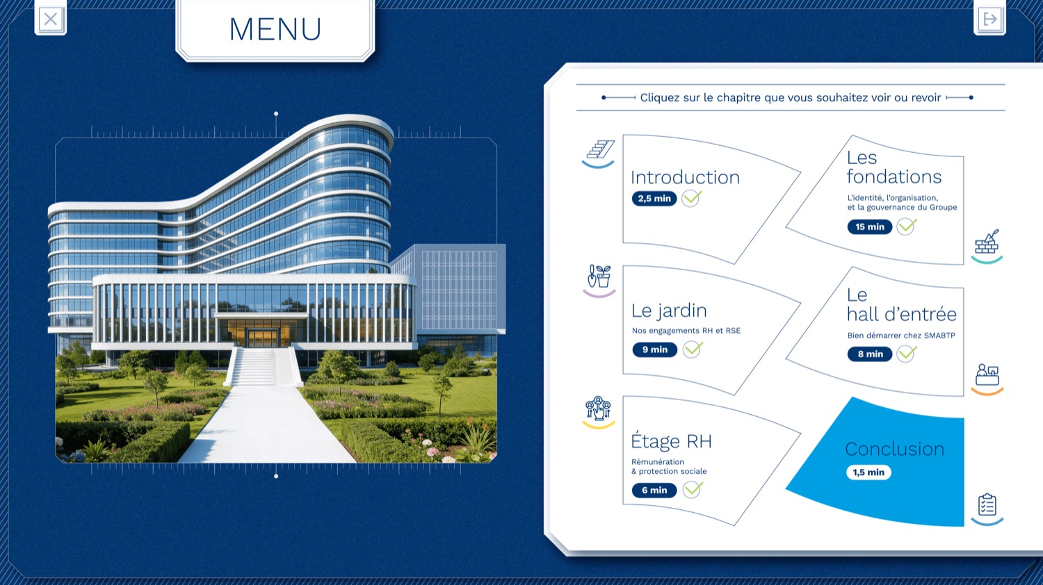 Module e-learning d'onboarding pour les nouveaux salariés SMABTP
